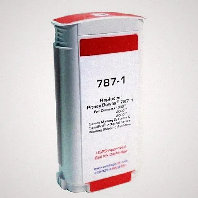 787-1 Pitney Bowes USPS Approved Red Fluorescent Ink Cartridge Compatible