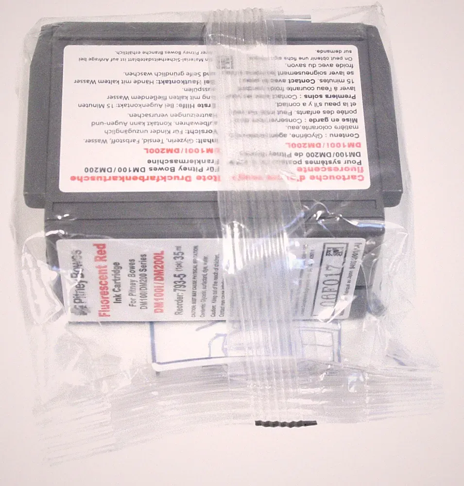 Genuine Pitney Bowes 793-5 Fluorescent Red Postage Ink Cartridge DM100i Sendpro