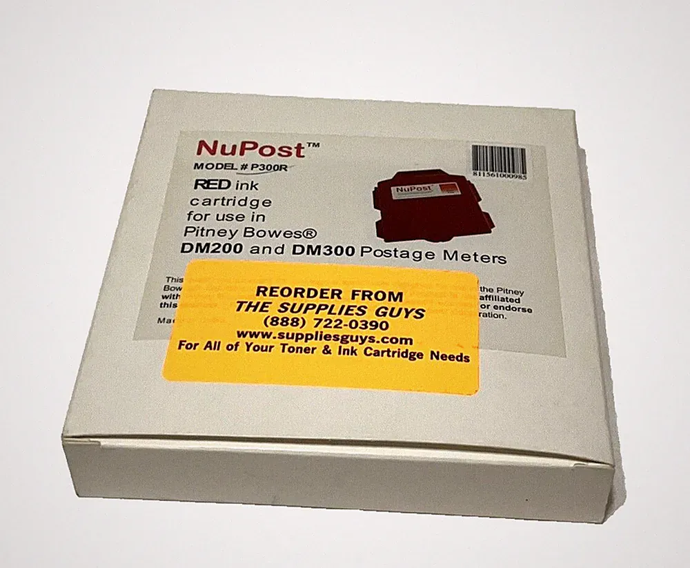 NuPost NPT300 (Pitney Bowes 765-0) Red Ink Cartridge