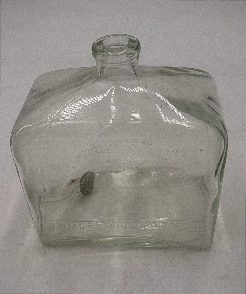 Vintage Bowes Glass Ink Bottle With Marble For Postal Meter Pr